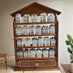 LENOX Spice Village 24-Piece Ceramic House Set with Display Shelf (1989 Collection)