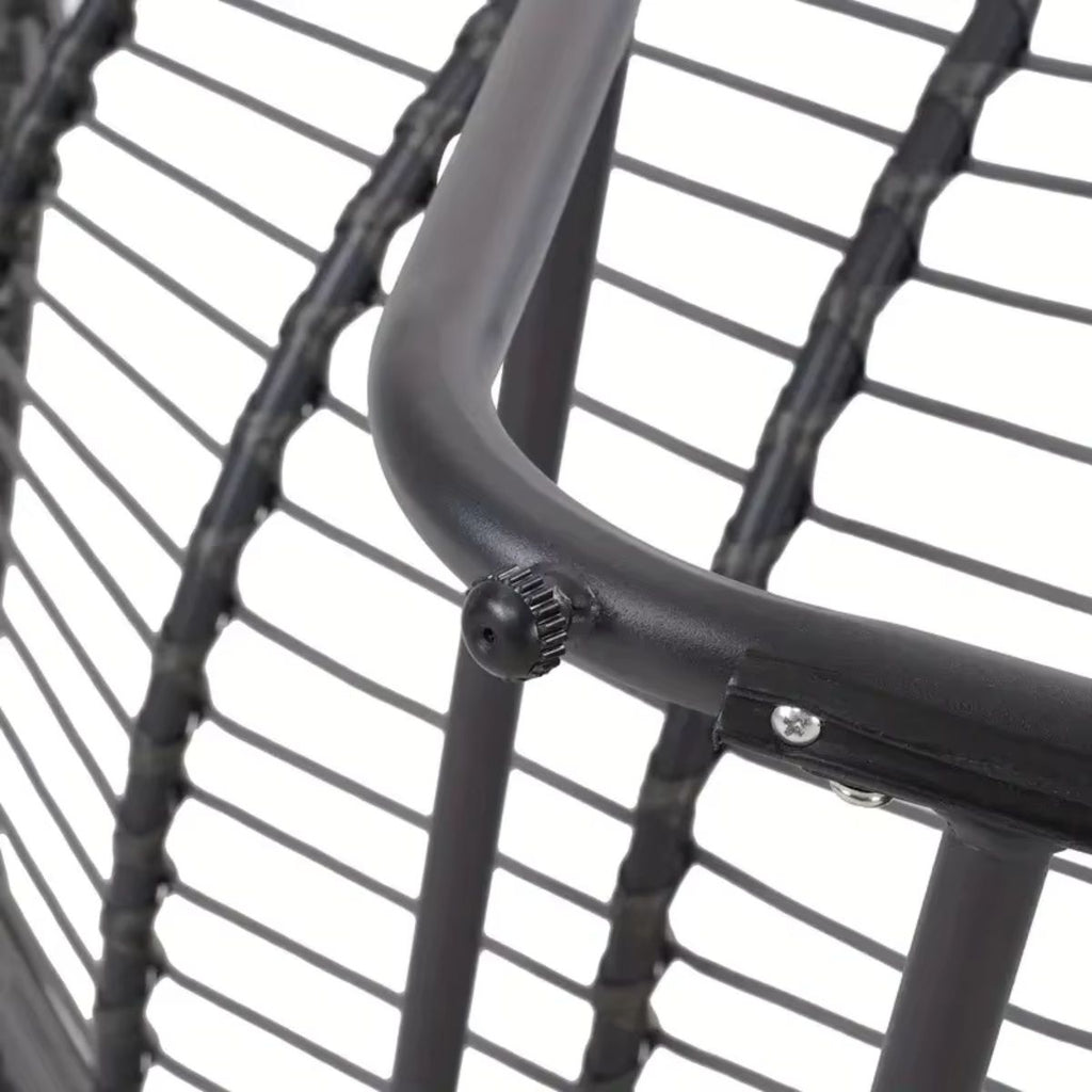 Hand-Woven PE Rattan Rocking Recliner Reading Chair with Cushion – Modern Wicker Lounge Chair for Living Room or Patio