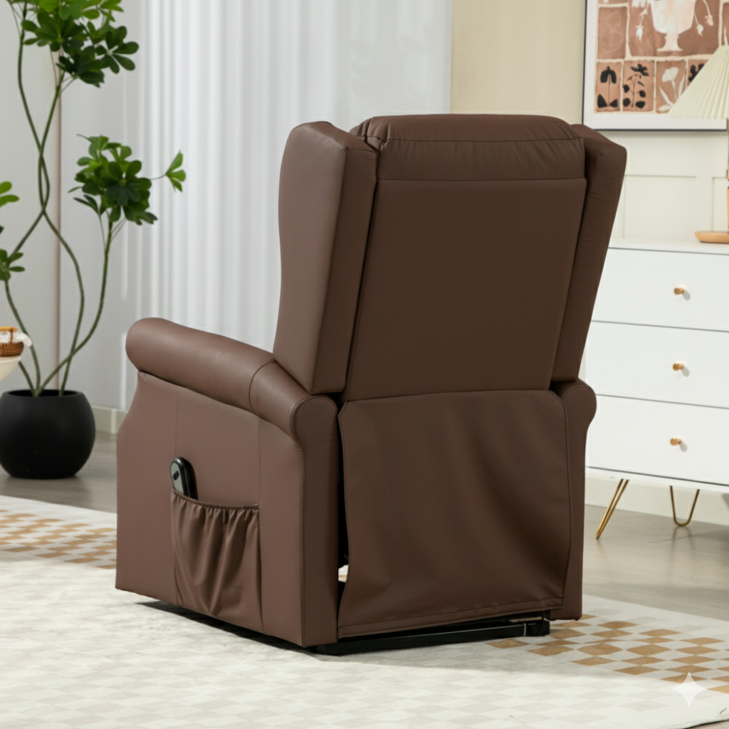 Modern Electric Power Lift Recliner Chair with Lay Flat Design and Soft Leather Upholstery for Seniors and Elderly Comfort