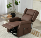 Modern Electric Power Lift Recliner Chair with Lay Flat Design and Soft Leather Upholstery for Seniors and Elderly Comfort