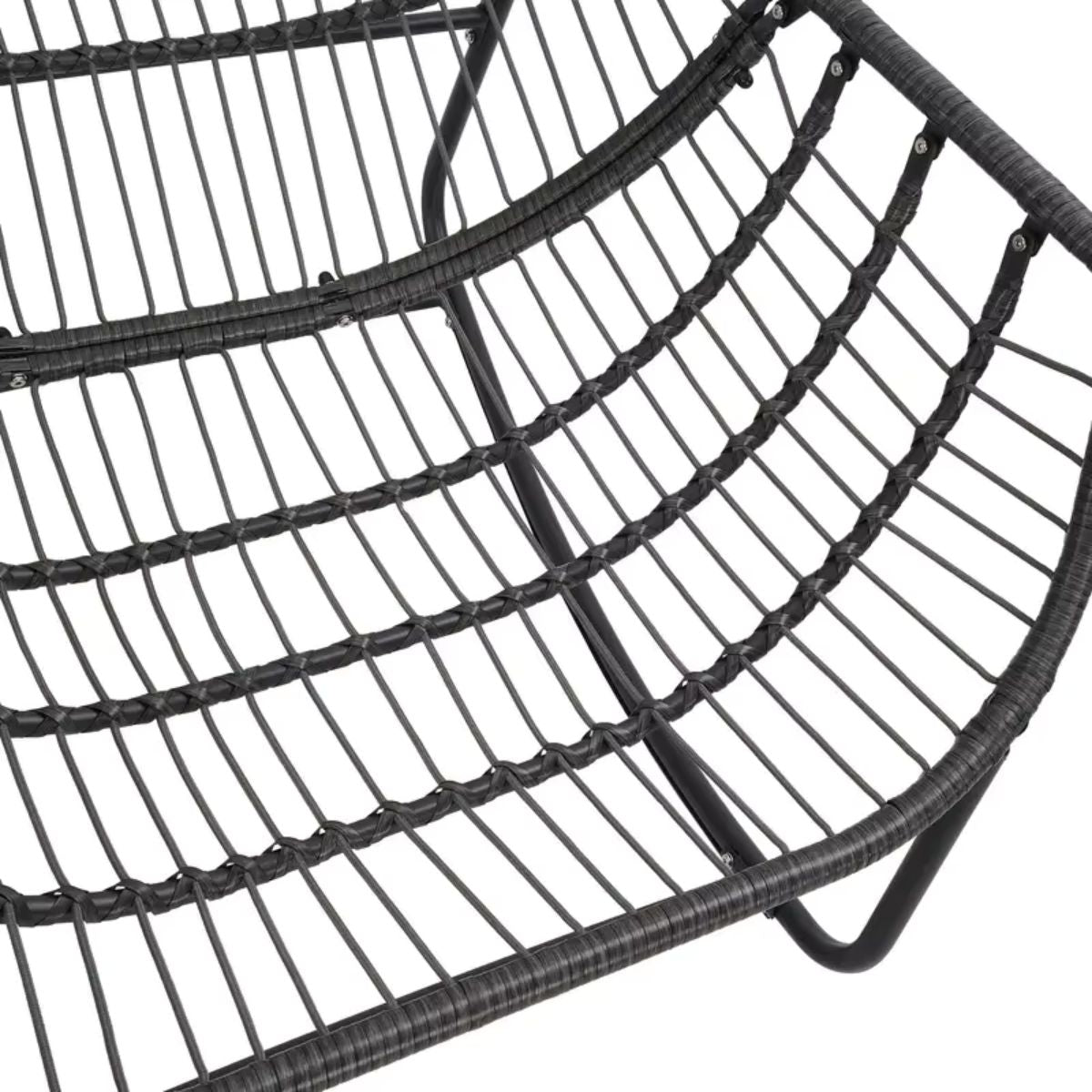 Hand-Woven PE Rattan Rocking Recliner Reading Chair with Cushion – Modern Wicker Lounge Chair for Living Room or Patio