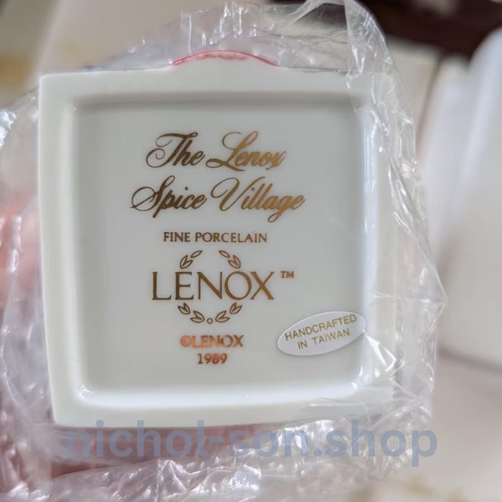 LENOX Spice Village 24-Piece Ceramic House Set with Display Shelf (1989 Collection)