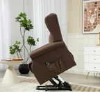 Modern Electric Power Lift Recliner Chair with Lay Flat Design and Soft Leather Upholstery for Seniors and Elderly Comfort