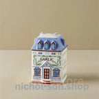 LENOX Spice Village 24-Piece Ceramic House Set with Display Shelf (1989 Collection)