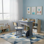 Adjustable School Desk and Chair Set – Modern Student Furniture with Ergonomic Design, Durable Wood & Metal Construction
