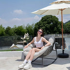 Hand-Woven PE Rattan Rocking Recliner Reading Chair with Cushion – Modern Wicker Lounge Chair for Living Room or Patio