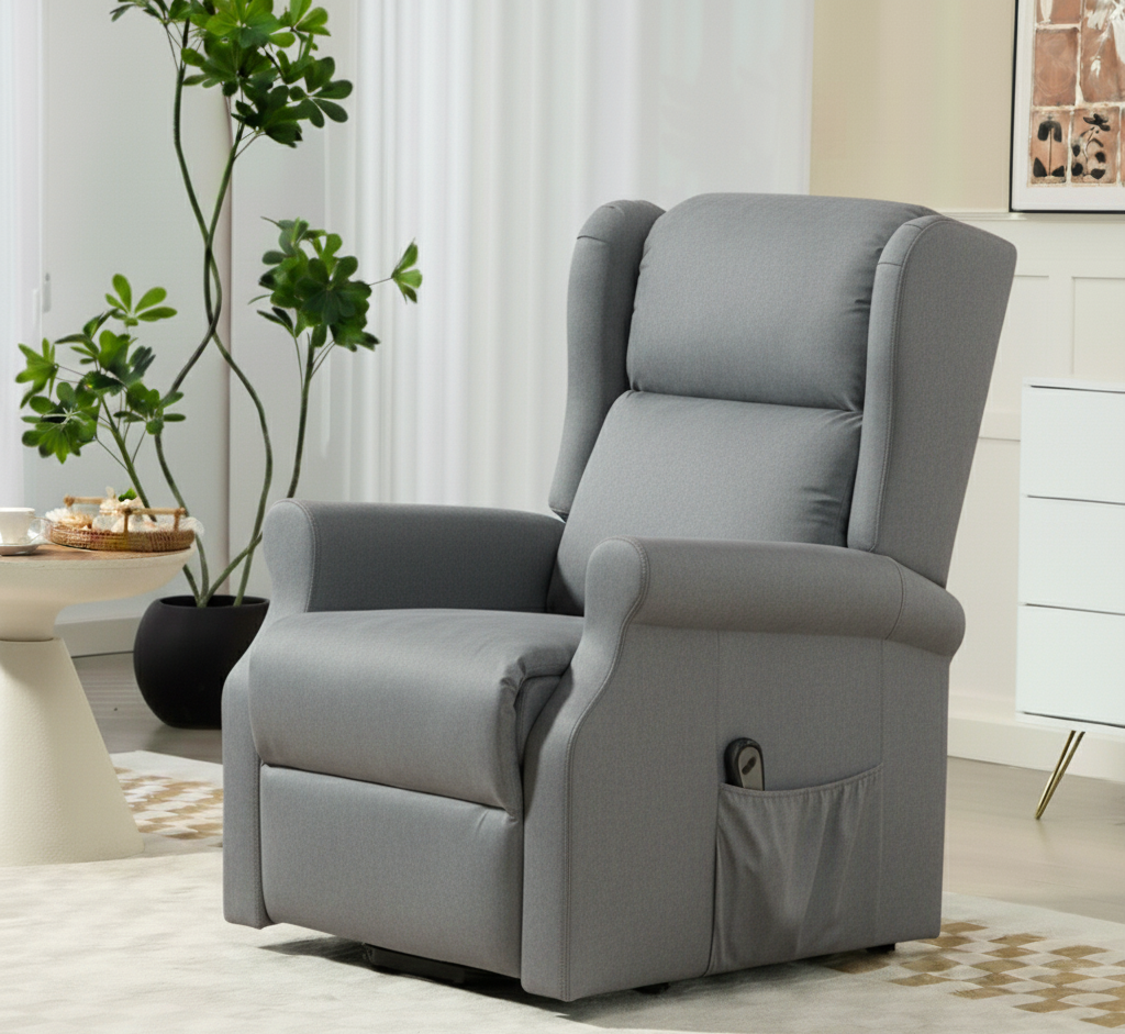 Modern Electric Power Lift Recliner Chair with Lay Flat Design and Soft Leather Upholstery for Seniors and Elderly Comfort